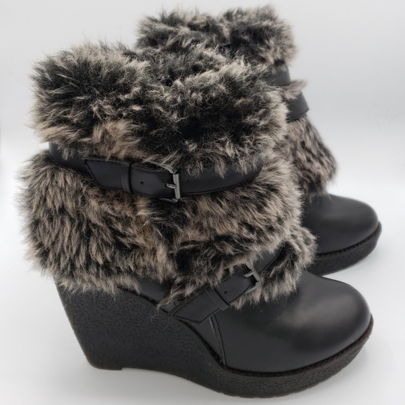 Baby Phat Shoes - 🎁 Baby Phat faux fur wedge boots